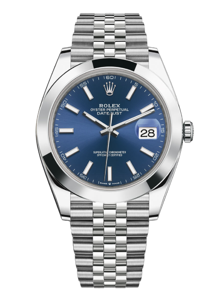 Rolex Datejust 126300 Blue Stick Smooth 41mm Jubilee Stainless Steel