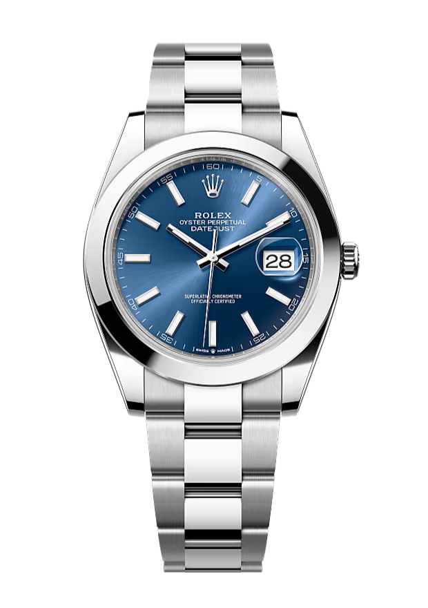 Rolex Datejust 126300 Blue Stick Smooth 41mm Oyster Stainless Steel