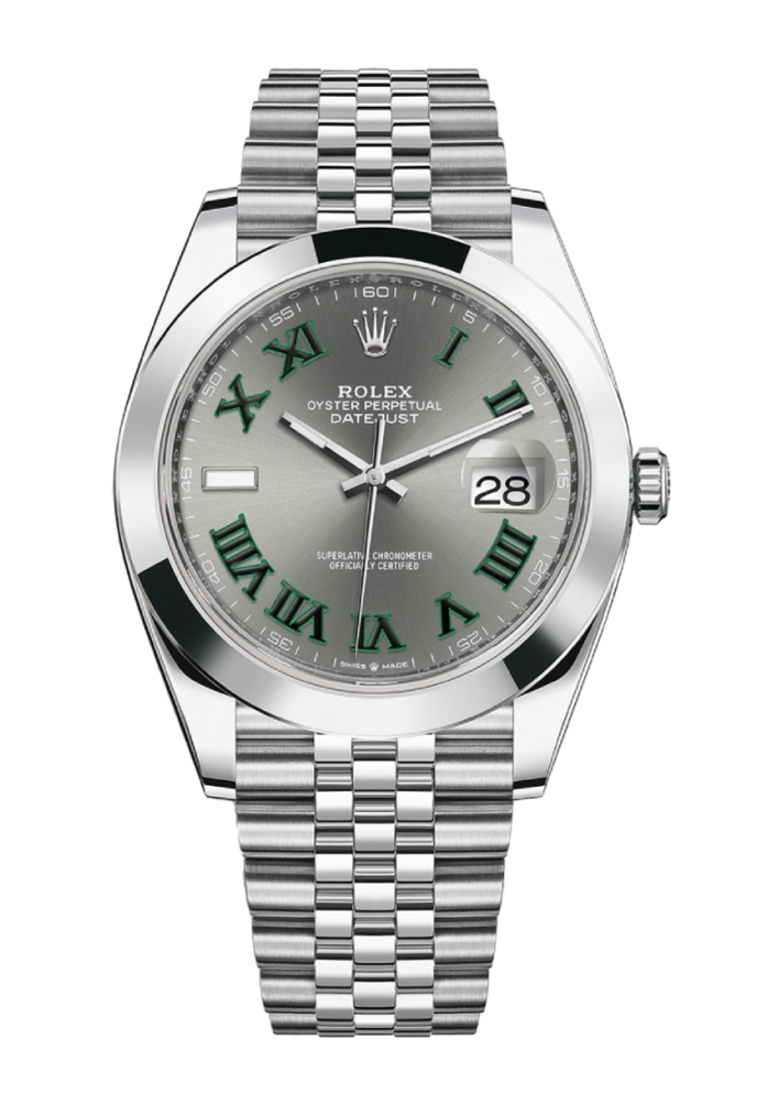 Rolex Datejust 126300 Slate Wimbledon Stick Smooth 41mm Jubilee Stainless Steel