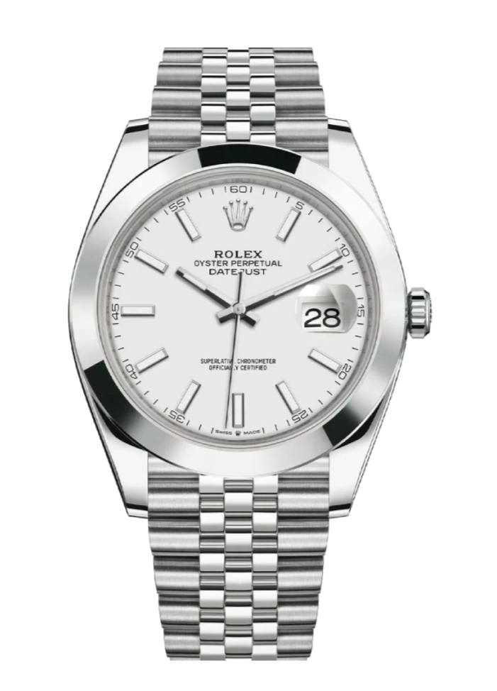 Rolex Datejust 126300 White Stick Smooth 41mm Jubilee Stainless Steel