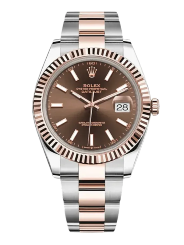 Rolex Datejust 126331 Chocolate Fluted 41mm Oyster Rose Gold / Stainless Steel