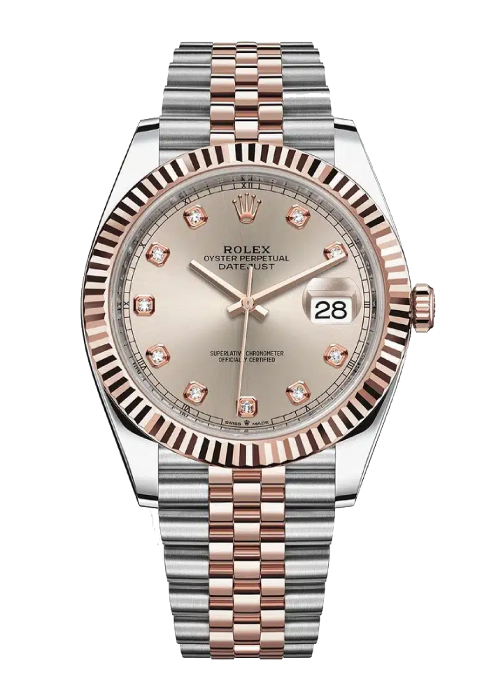 Rolex Datejust 126331 Diamond Sundust Fluted 41mm Jubilee Rose Gold / Stainless Steel