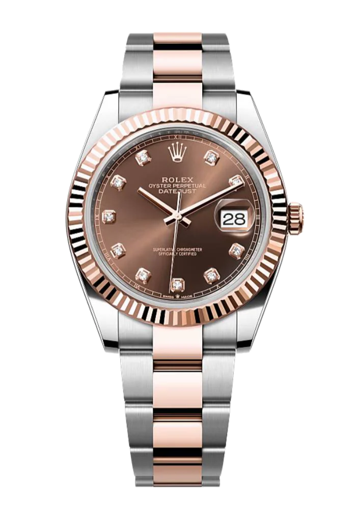Rolex Datejust 126331 Diamond Sundust Fluted 41mm Jubilee Rose Gold / Stainless Steel