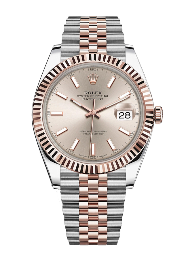 Rolex Datejust 126331 Sundust Fluted 41mm Jubilee Rose Gold / Stainless Steel