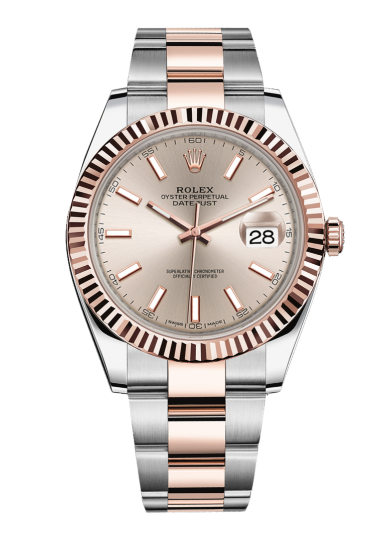 Rolex Datejust 126331 Sundust Fluted 41mm Oyster Rose Gold / Stainless Steel