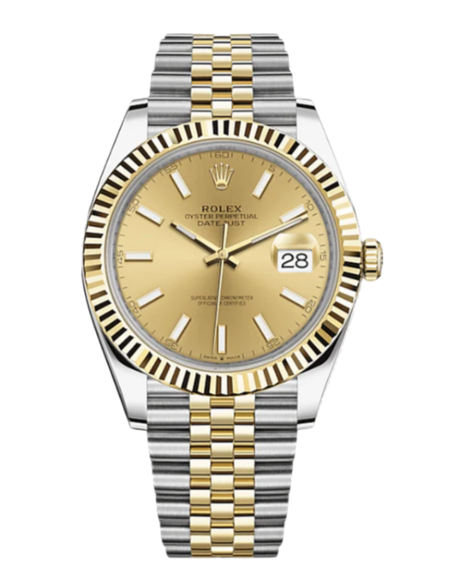 Rolex Datejust 126333 Champagne Stick Fluted 41mm Jubilee Yellow Gold / Stainless Steel