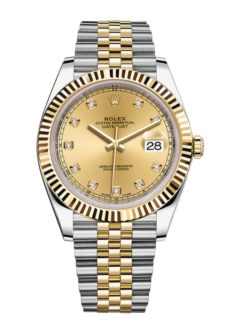 Rolex Datejust 126333 Diamond Champagne Fluted 41mm Jubilee Yellow Gold / Stainless Steel