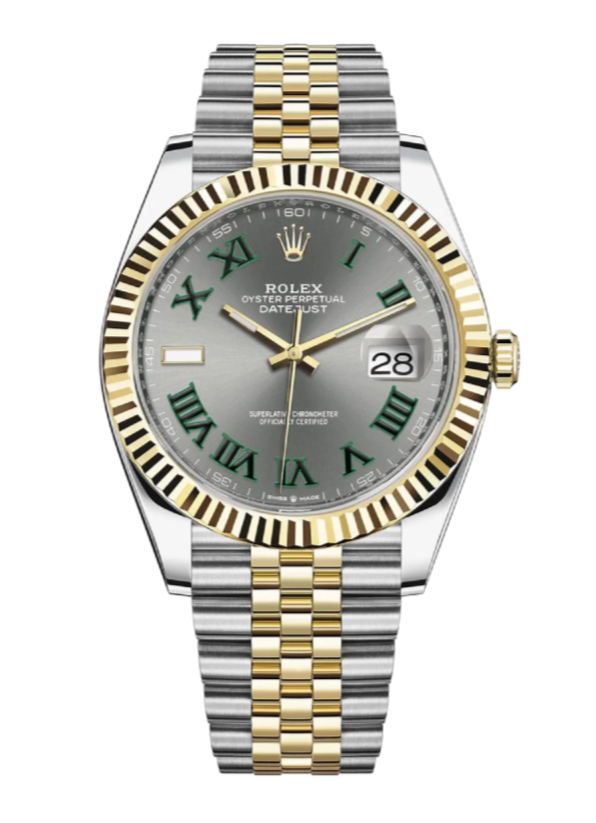 Rolex Datejust 126333 Slate Wimbledon Fluted 41mm Jubilee Yellow Gold / Stainless Steel