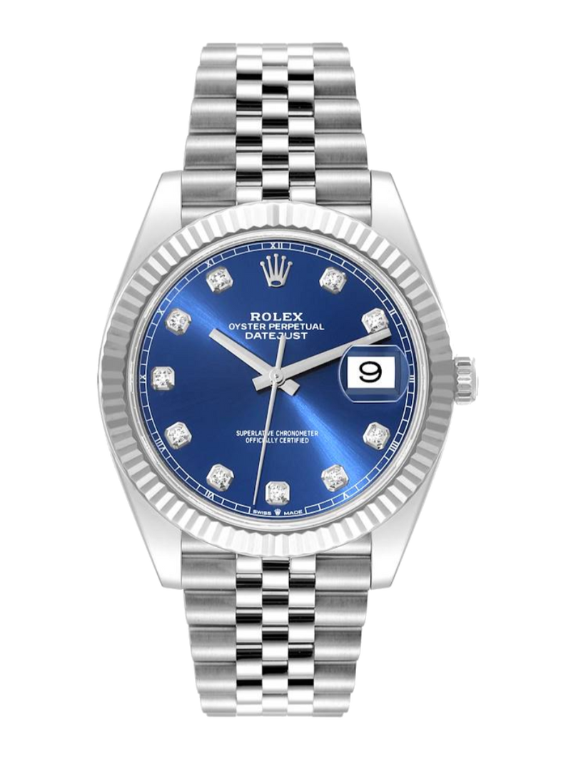 Rolex Datejust 126334 Diamond Blue Fluted 41mm Jubilee Stainless Steel
