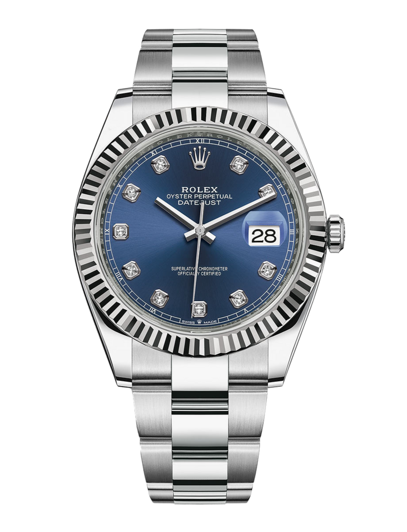 Rolex Datejust 126334 Diamond Blue Fluted 41mm Oyster Stainless Steel