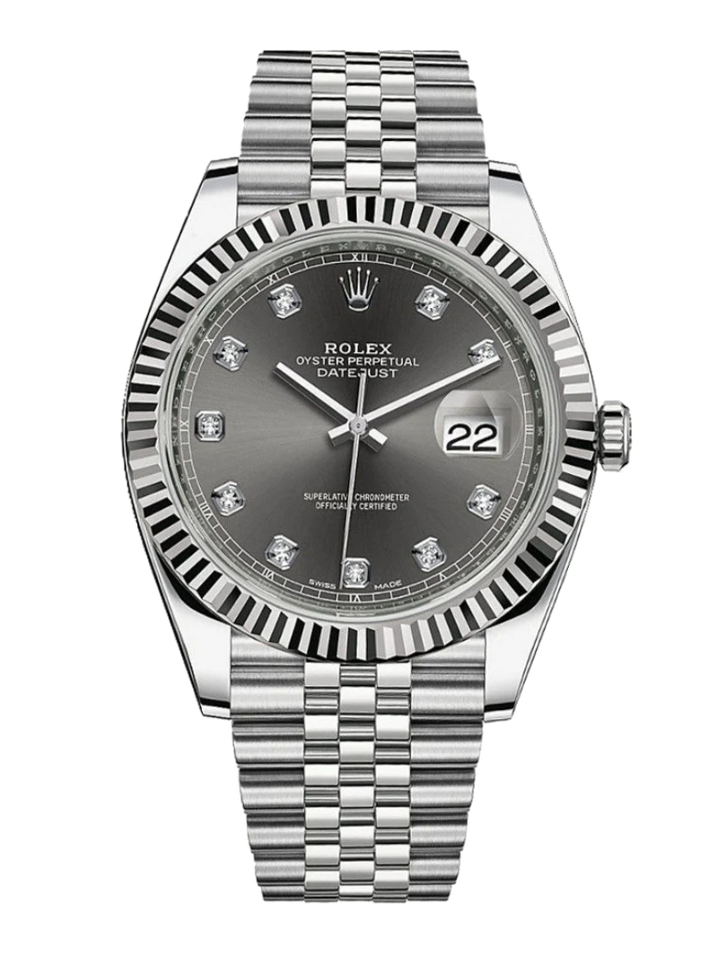 Rolex Datejust 126334 Diamond Slate Fluted 41mm Jubilee Stainless Steel