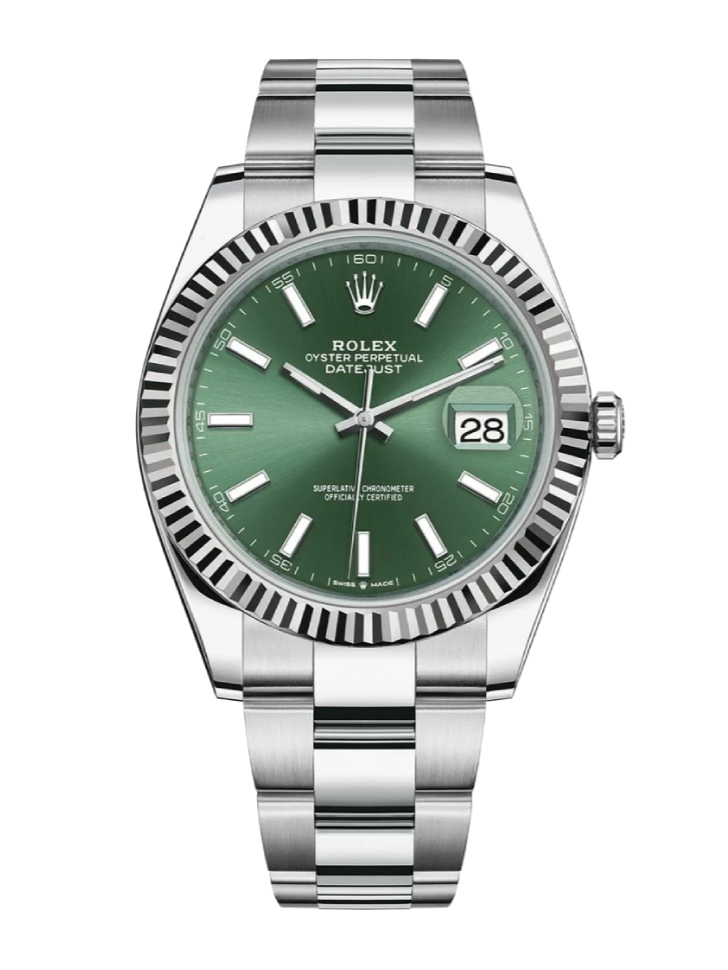 Rolex Datejust 126334 Mint Green Fluted 41mm Oyster Stainless Steel