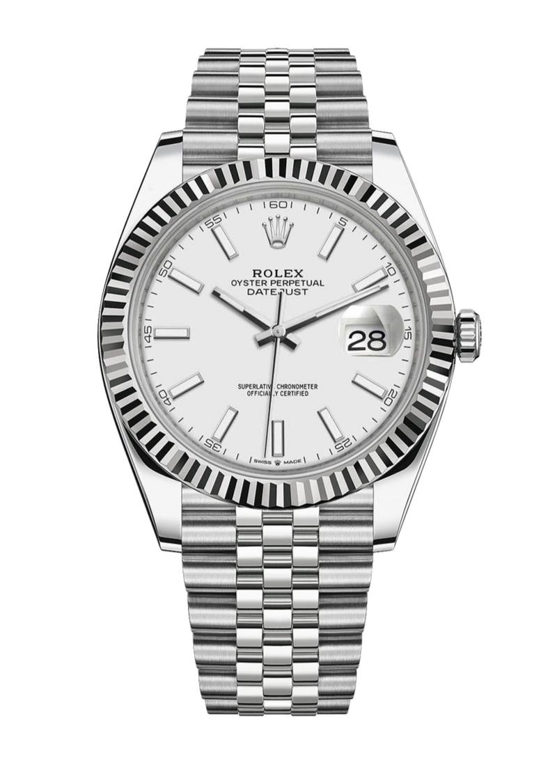 Rolex Datejust 126334 White Stick Fluted 41mm Jubilee Stainless Steel