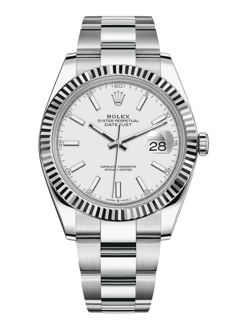 Rolex Datejust 126334 White Stick Fluted 41mm Oyster Stainless Steel