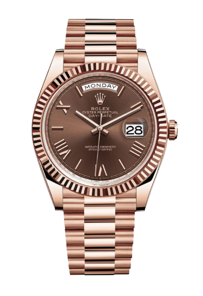 Rolex Day-Date 228235 Chocolate Roman 40mm President Rose Gold