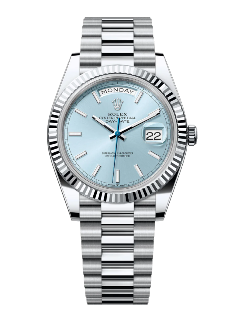 Rolex Day-Date 228236 Ice Blue Stick 40mm President Platinum