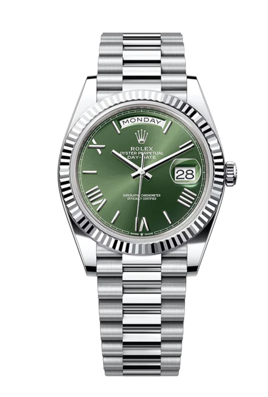 Rolex Day-Date 228236 Olive Green 40mm President Platinum
