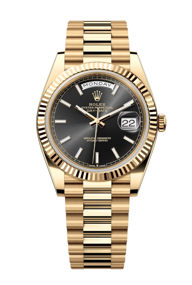 Rolex Day-Date 228238 Black 40mm President Yellow Gold