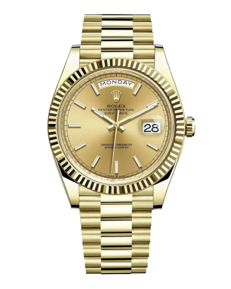 Rolex Day-Date 228238 Champagne Stick 40mm President Yellow Gold