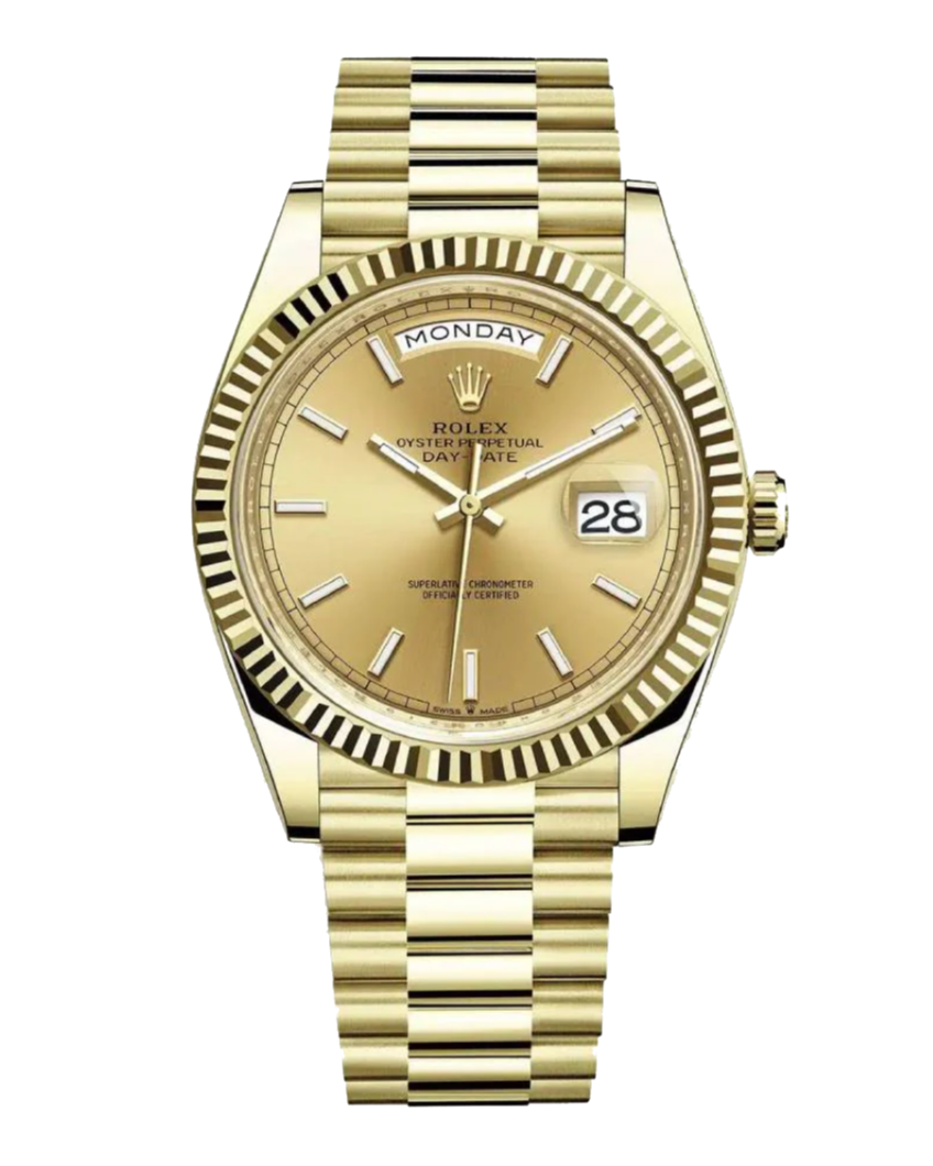 Rolex Day-Date 228238 Champagne Stick 40mm President Yellow Gold