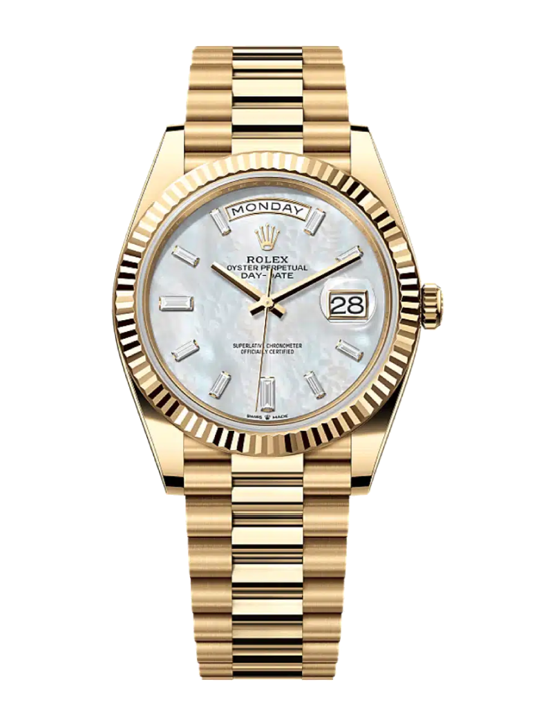 Rolex Day-Date 228238 Diamond Mother Of Pearl 40mm President Yellow Gold