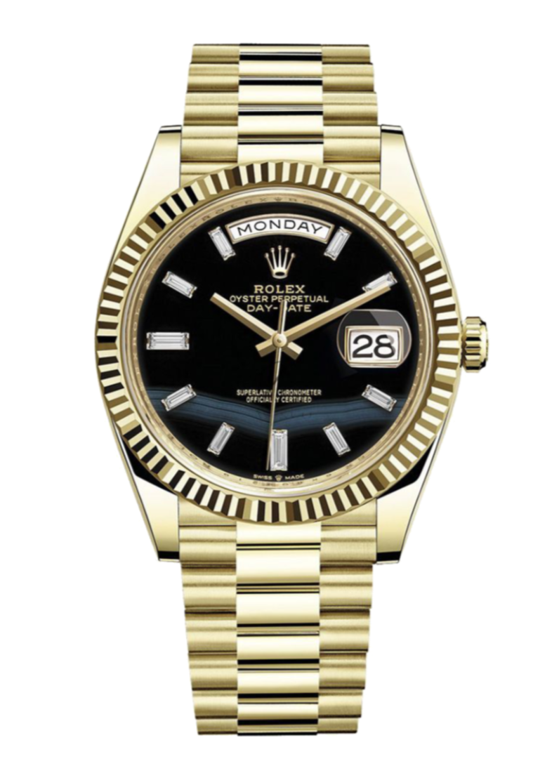 Rolex Day-Date 228238 Diamond Onyx Black 40mm President Yellow Gold