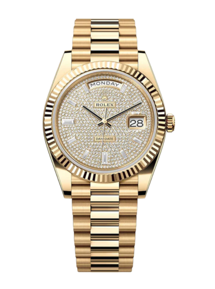 Rolex Day-Date 228238 Diamond Pave 40mm President Yellow Gold