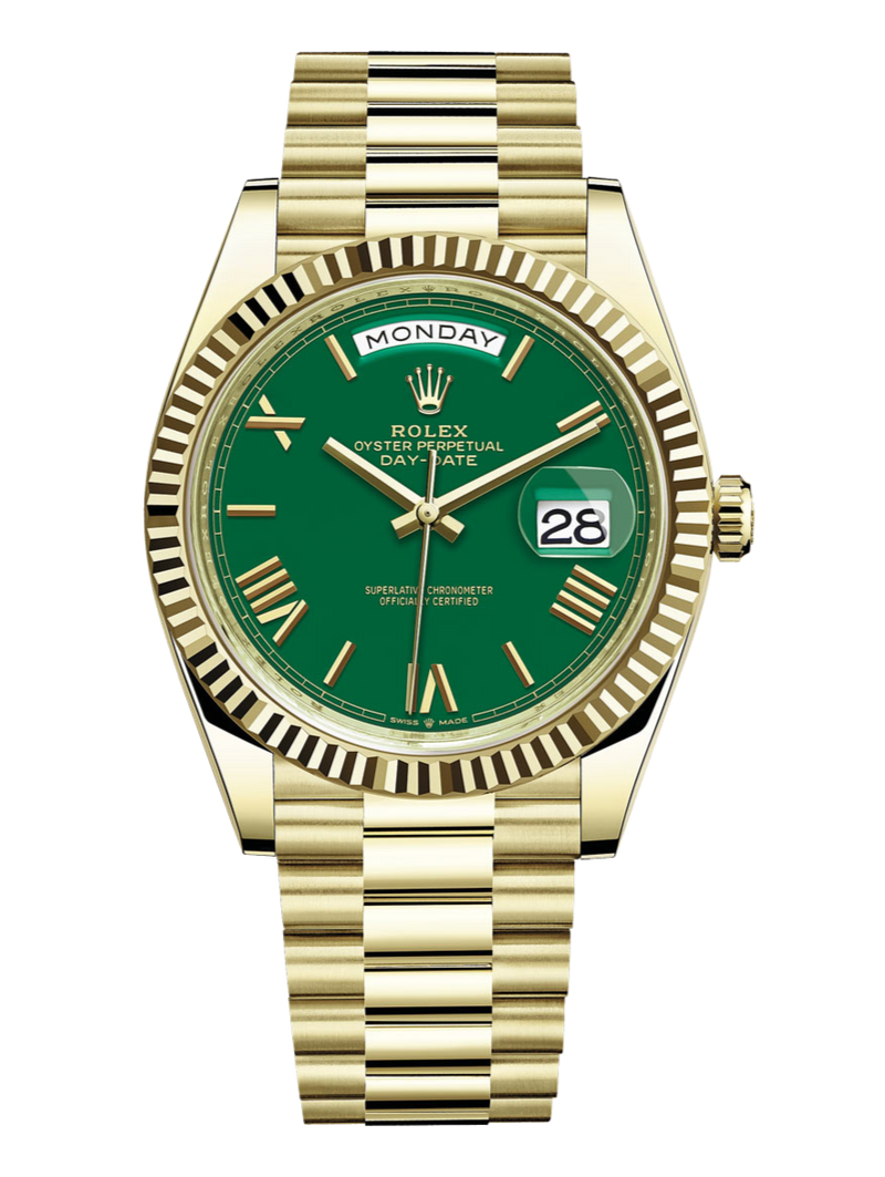 Rolex Day-Date 228238 Green 40mm President Yellow Gold
