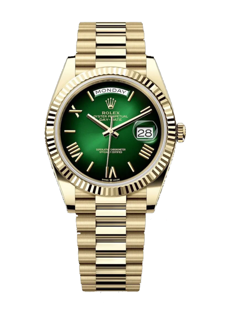 Rolex Day-Date 228238 Green Ombre 40mm President Yellow Gold