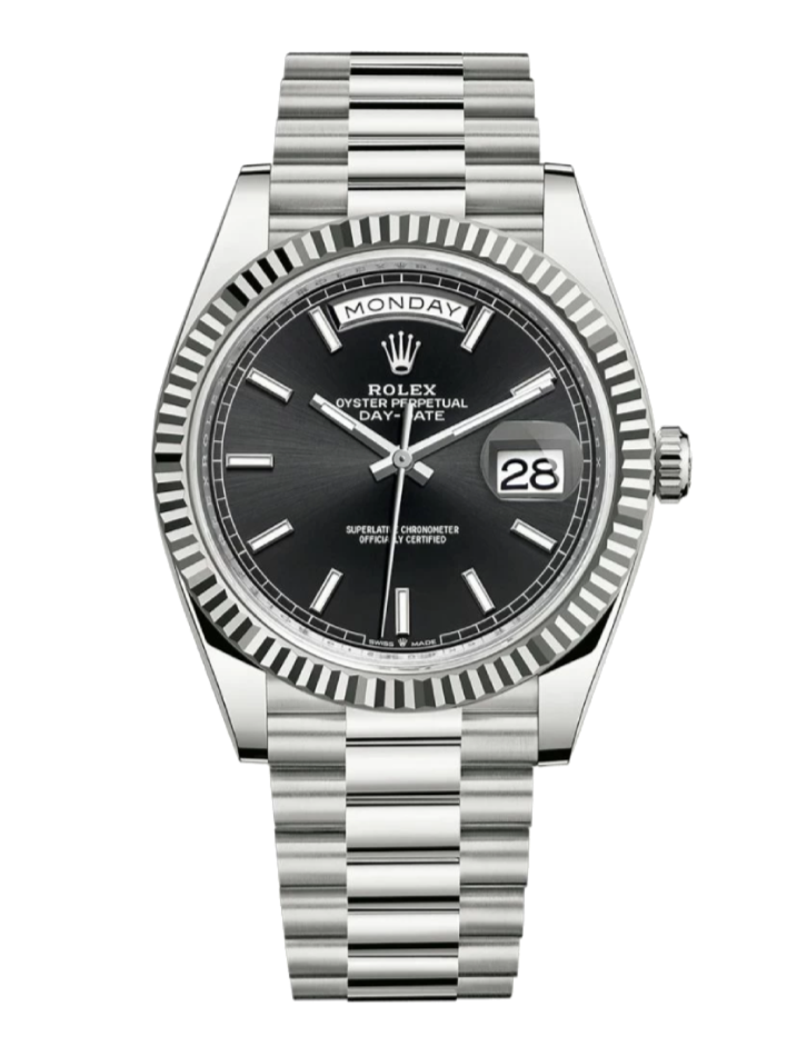 Rolex Day-Date 228239 Black 40mm President White Gold