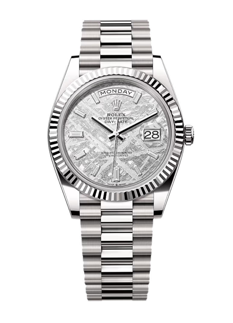 Rolex Day-Date 228239 Diamond Meteorite 40mm President White Gold