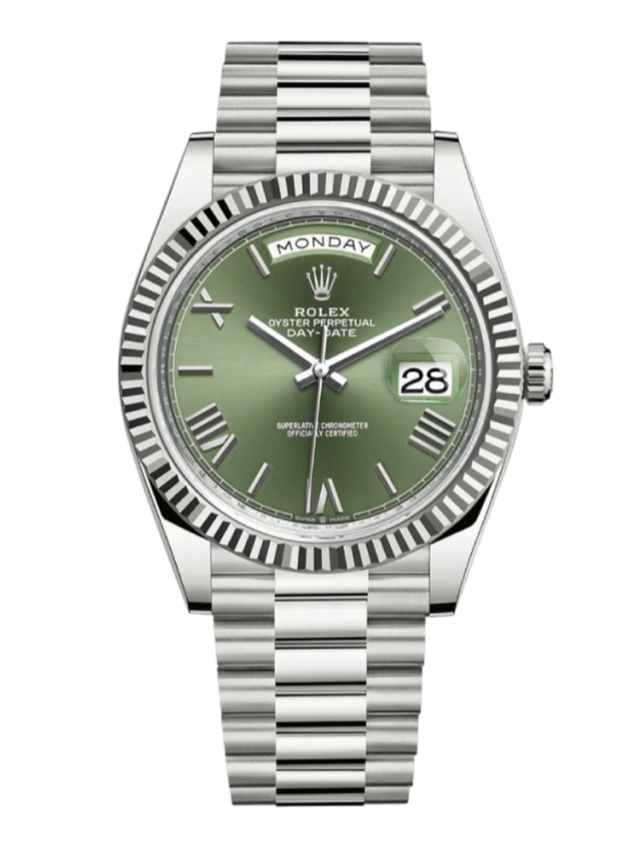 Rolex Day-Date 228239 Green 40mm President White Gold