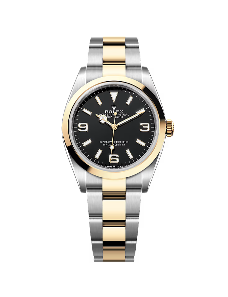 Rolex Explorer 124273 Black 36mm Oyster Yellow Gold / Stainless Steel