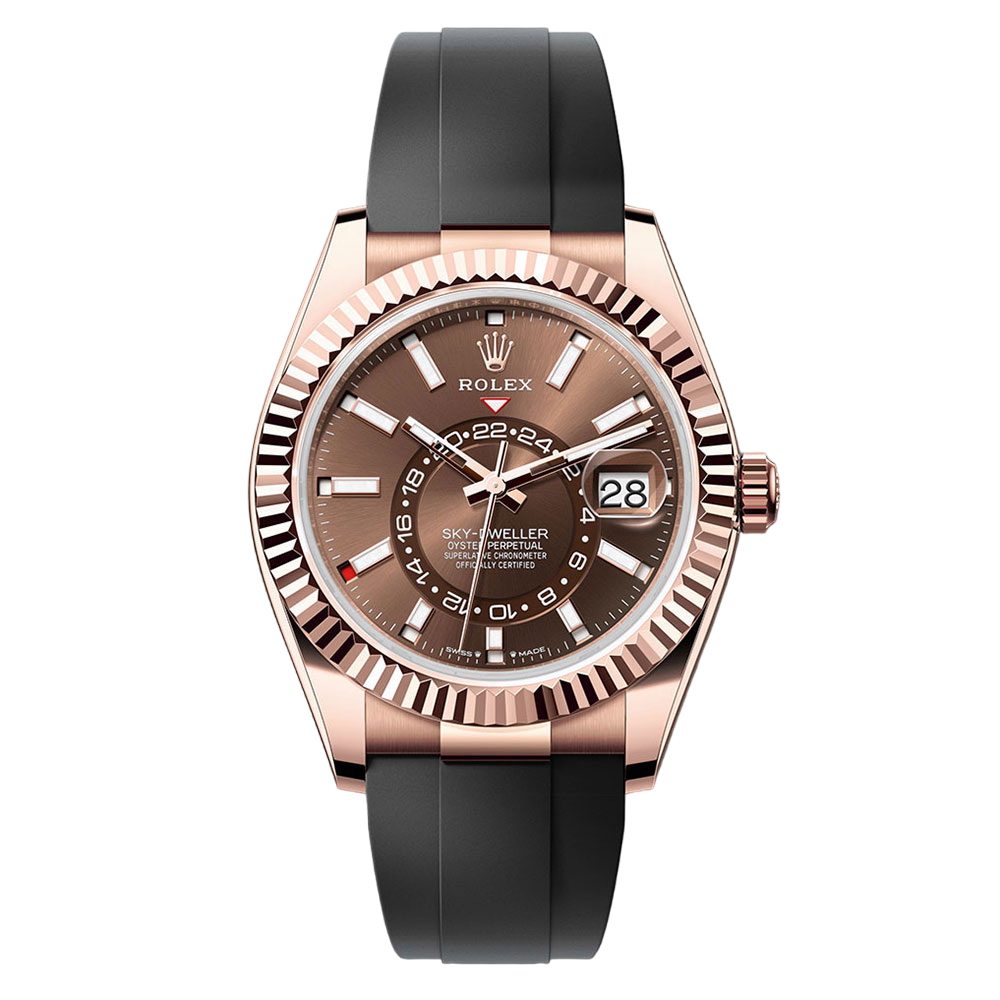 Rolex Sky-Dweller 336235 Chocolate 42mm Oysterflex Everose Gold