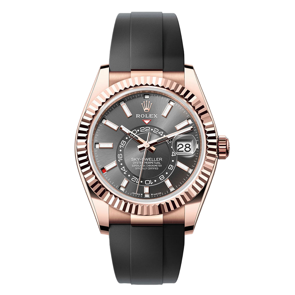 Rolex Sky-Dweller 336235 Slate 42mm Oysterflex Everose Gold