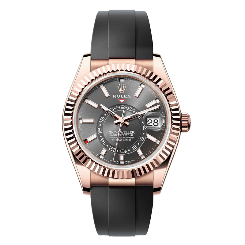 Rolex Sky-Dweller 336235 Slate 42mm Oysterflex Everose Gold