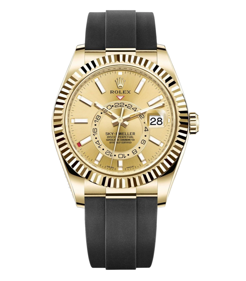 Rolex Sky-Dweller 336238 Champagne 42mm Oysterflex Yellow Gold