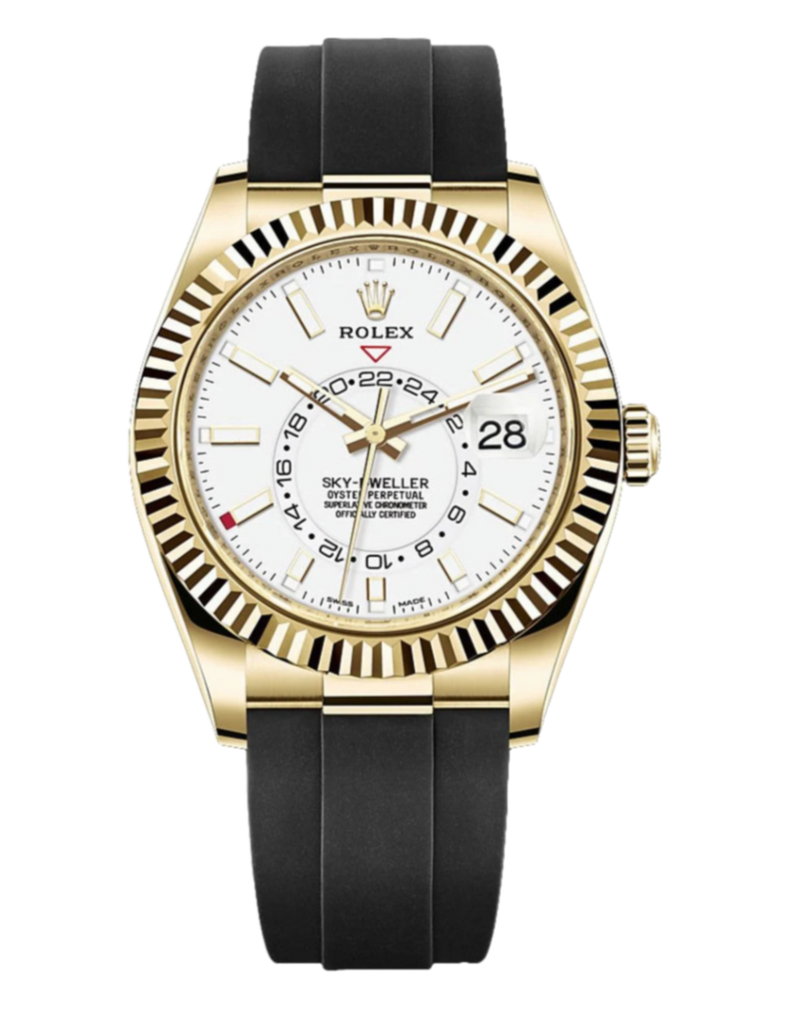 Rolex Sky-Dweller 336238 White 42mm Oysterflex Yellow Gold