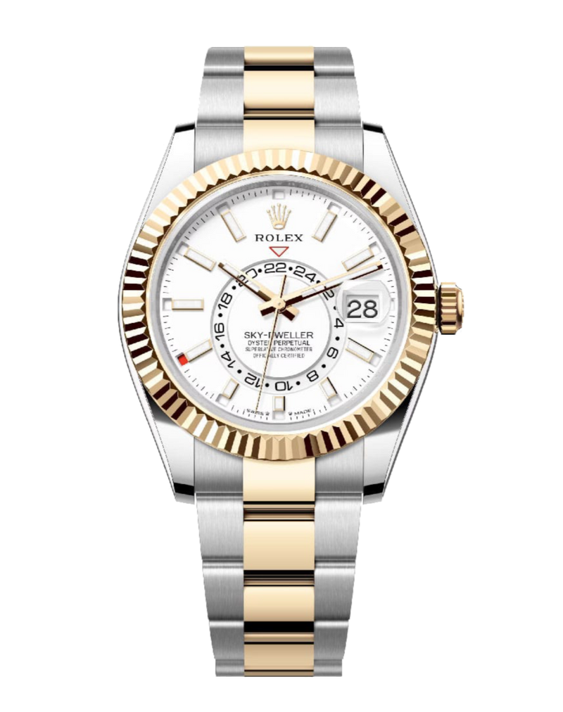 Rolex Sky-Dweller 336933 White 42mm Oyster Yellow Gold / Stainless Steel