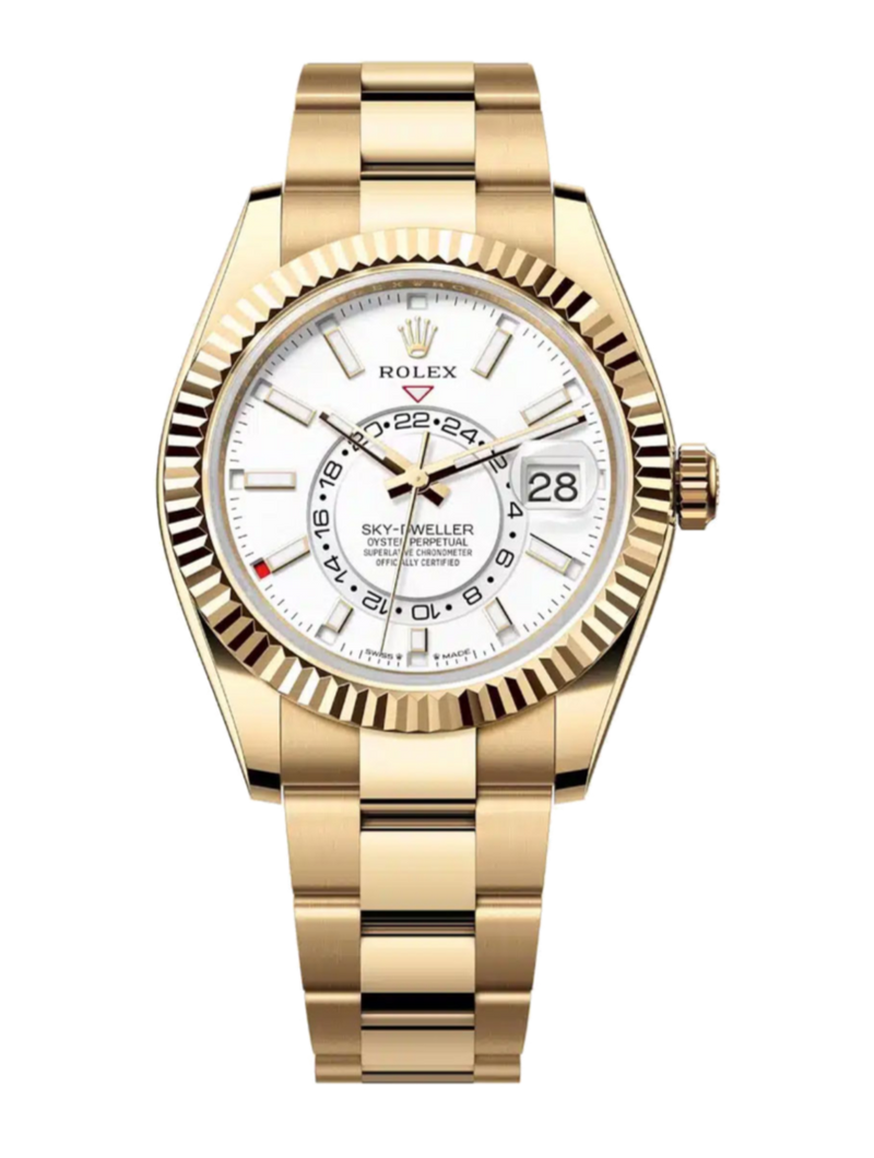 Rolex Sky-Dweller 336938 White 42mm Oyster Yellow Gold