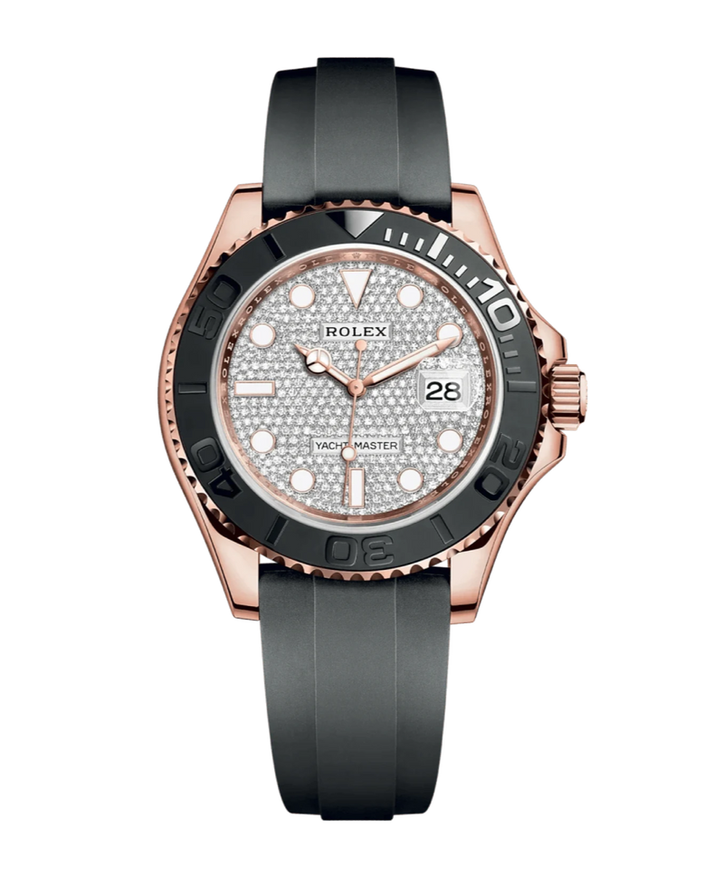 Rolex Yacht-Master 126655 Diamond Pave 40mm Oysterflex Rose Gold