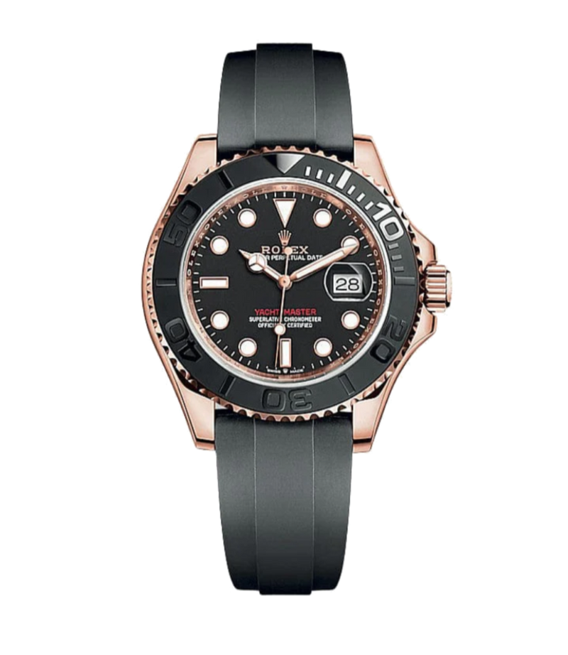 Rolex Yacht-Master 268655 Black 37mm Oysterflex Rose Gold