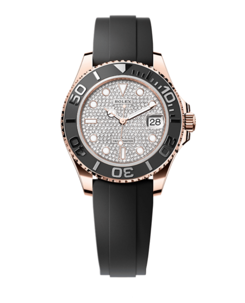 Rolex Yacht-Master 268655 Diamond Pave 37mm Oysterflex Rose Gold