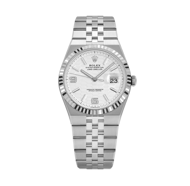 Rolex Land-Dweller 127334 White Index Fluted 40mm Oyster Stainless Steel
